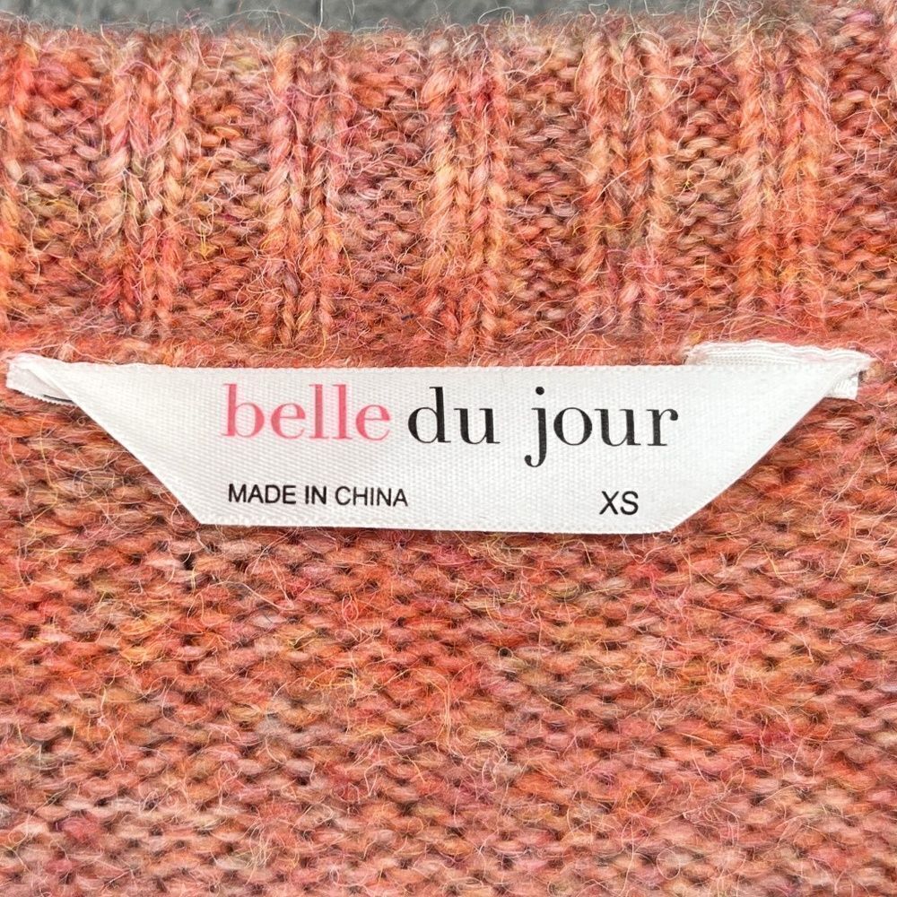 Belle du jour sweater rainbow ombre mock neck quarter zip pullover XS - Picture 11 of 12